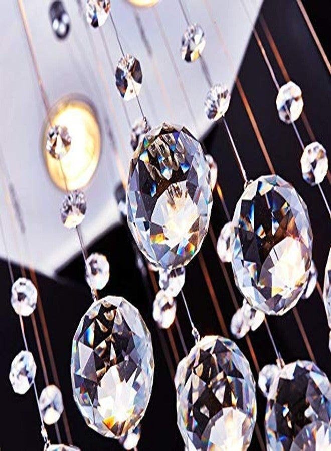 CRYSTA WORLD 4-Lights Modern Chandelier K9 Crystal Chandelier Light Fixture,Modern Flush Mount Ceiling Light Fixtures Raindrop Chandelier for Bedroom,Dining Room,Living Room,H16 x D14 - Image 4